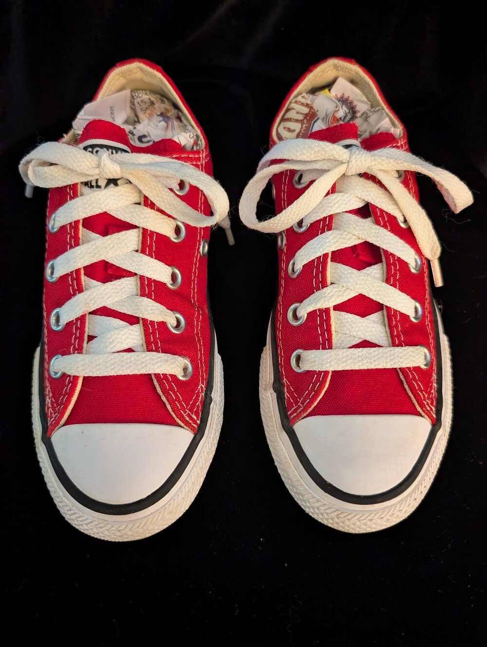 Kids Red Canvas Low-Top Sneakers - Brand